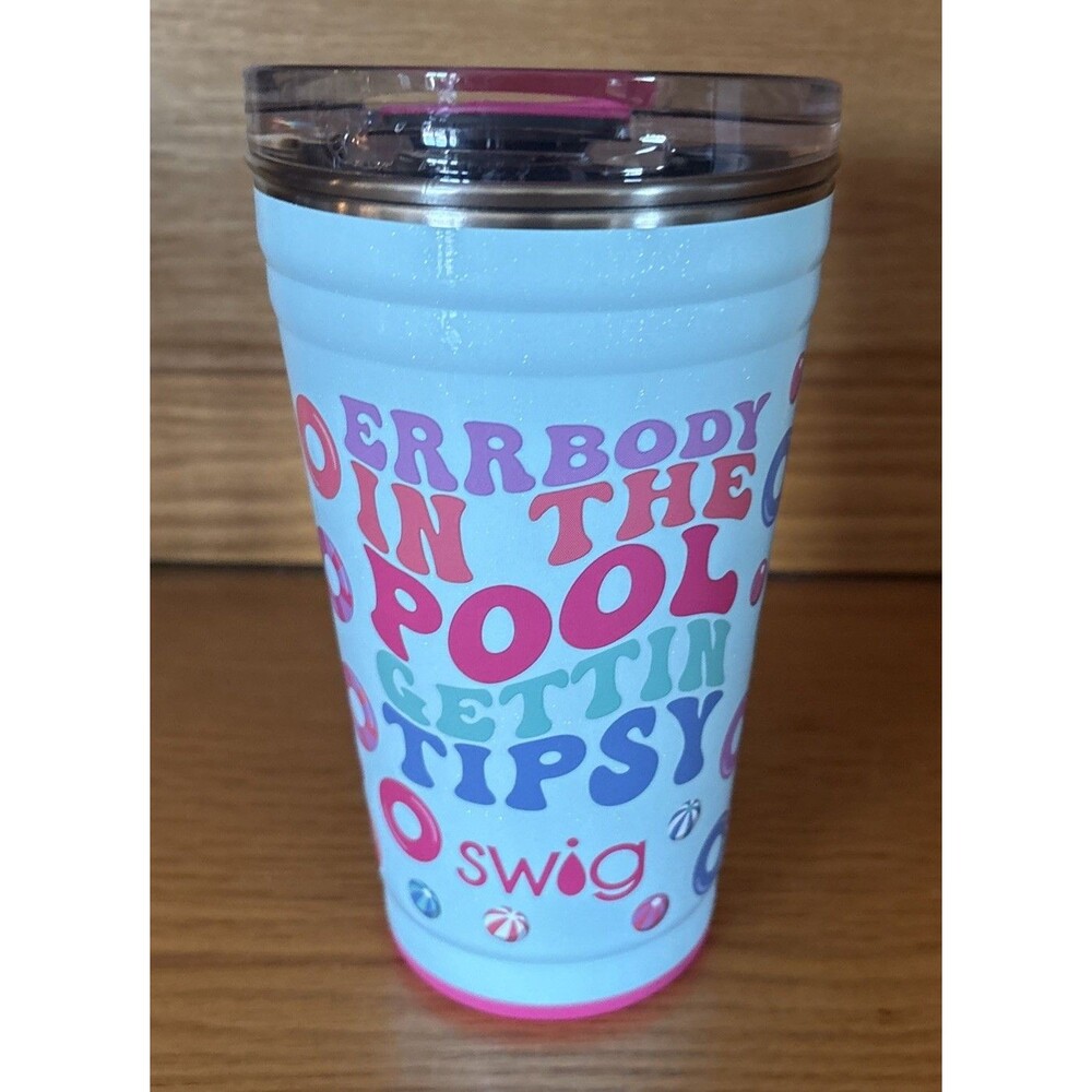 Swig Life 24 Oz Tumbler Insulated Travel Cup Errbody In The Pool NWOT